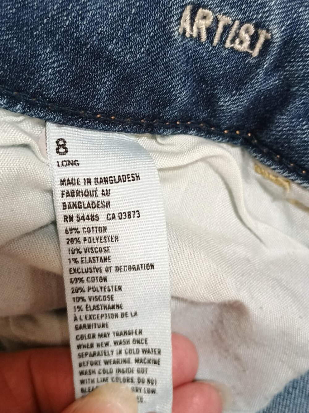 American Eagle/Artist Jeans/Womens 8 Long Blue Low Rise Flare Bootcut Y2K Festiv - Picture 2 of 11
